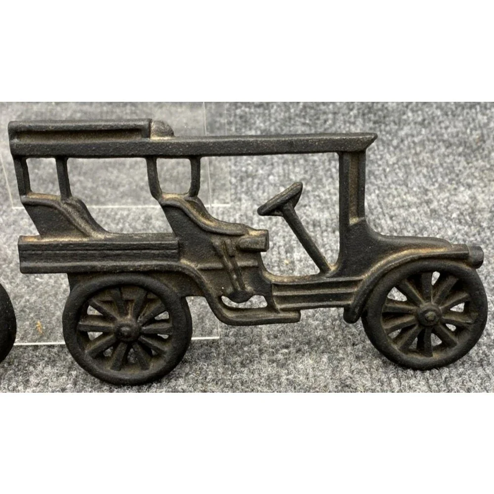 Black Cast Iron Wall Art Decor Vintage Car Automobile Metal Sculpture Lot of 4